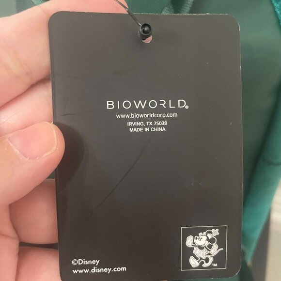 NWT Womens Bioworld Disney Minnie Mouse Emerald Green Velvet Mini Backpack Bag main image 5